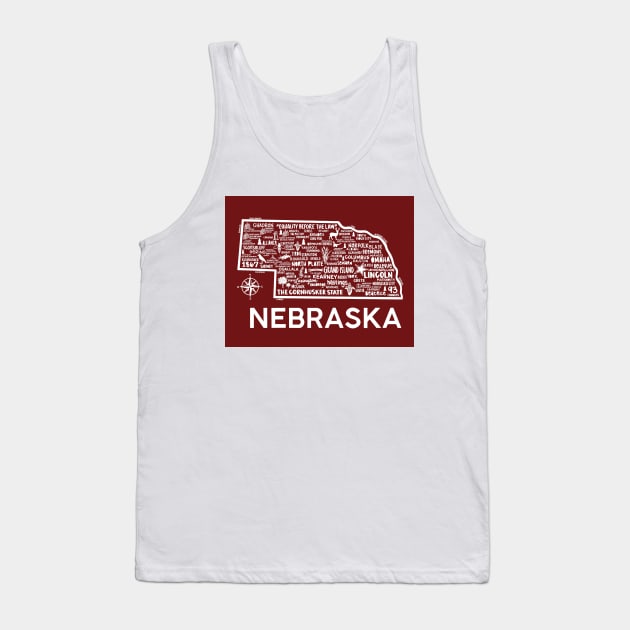 Nebraska Map Tank Top by fiberandgloss